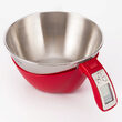 Cantar de bucatarie Plastic/Inox, 1g-5kg, 2xAA, Display led, Rosu