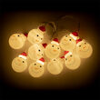 Instalatie luminoasa 10 led-uri, Snowmen, 2 baterii tip AA, Alb cald, 1.65 m