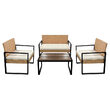 Set mobilier de gradina, canapea si 2 fotolii, Aluminiu, max 150 kg, cu perne