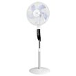 Ventilator cu picior si telecomanda, Teesa 3 viteze, Timer, Alb, 50 W, Miscare de oscilatie, Inaltime reglabila 133 cm, Diametru 44 cm