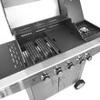 Gratar pe butan / propan / GPL cu 5 arzatoare 125 x 58 x 119 cm, Termometru, 14.4 kW, Piezo, Otel, Inox