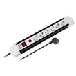 Prelungitor cu 6 locasuri si intrerupator, Schuko, lungime 3 m, Protectie la Supratensiune, max 3500W, 16A
