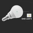 Bec led P45, E14, putere 4.5W, 3000K Alb cald, CIP Samsung