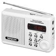 Radio portabil FM, antena telescopica, 2W, USB, Intrare audio Jack 3.5 mm, Alb