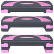 Stepper aerobic, 3 niveluri, 78 x 23 cm, Tampoane anti-alunecare din cauciuc, Negru/Violet