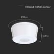 Senzor de miscare, Tavan, Alb, 360 grade, max 1000W, IP20, detectare 30 m