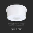 Senzor de miscare, Tavan, Alb, 360 grade, max 1000W, IP20, detectare 30 m