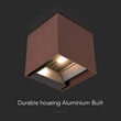 Aplica solara pentru gradina, 9 W, 4000 K, 860 lm, Maro, IP 65, Li-Ion, Aluminiu, Senzor lumina
