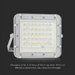 Proiector led cu incarcare solara 10 W, 800 lm, 6400K, IP65, Aluminiu, Alb
