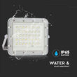 Proiector led cu incarcare solara 10 W, 800 lm, 6400K, IP65, Aluminiu, Alb