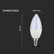 Bec led lumanare E14, putere 4.5W, 3000K, Alb cald, CIP Samsung