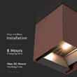 Aplica solara pentru gradina, 9 W, 4000 K, 860 lm, Maro, IP 65, Li-Ion, Aluminiu, Senzor lumina