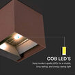 Aplica solara pentru gradina, 9 W, 4000 K, 860 lm, Maro, IP 65, Li-Ion, Aluminiu, Senzor lumina