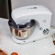 Mixer cu bol Teesa 1400 W, 6 viteze, Mecanism de înclinare automata, Funcția de impuls, Alb