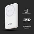 Powerbank super-slim, 10000mAh, Incarcare Wireless, 1xUSB, 1xUSB-C, Alb