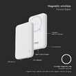 Powerbank super-slim, 10000mAh, Incarcare Wireless, 1xUSB, 1xUSB-C, Alb