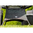 Set mobilier de gradina 4 scaune si o masa, 150 kg, cu perne, gri inchis