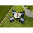 Set mobilier de gradina 4 scaune si o masa, 150 kg, cu perne, gri inchis