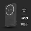 Powerbank super-slim, 10000mAh, Incarcare Wireless, 1xUSB, 1xUSB-C, Negru