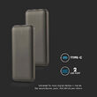 Powerbank super-slim, 10000mAh, 2x USB, USB-C, Gri antracit
