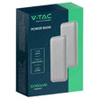 Powerbank super-slim, culoare argintie, 10000mAh, 2x USB, USB-C