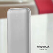 Powerbank super-slim, culoare argintie, 10000mAh, 2x USB, USB-C