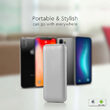 Powerbank super-slim, culoare argintie, 10000mAh, 2x USB, USB-C