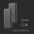 Powerbank super-slim, 10000mAh, 2x USB, USB-C, Negru