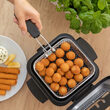 Friteuza cu ulei, Inox, 900 W, capacitate 1.5 l, maner detasabil, 210 x 270 x x 220 mm