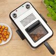 Friteuza inox 2200 W, capacitate 3.2 l, maner detasabil