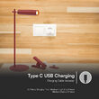Lamp de birou cu acumulator si suport magnetic, Rosu, Metal, 4000K, 300 lm, 130 x 350 mm