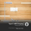 Lamp de birou cu acumulator si suport magnetic, Alb, Metal, 4000K, 300 lm, 130 x 350 mm