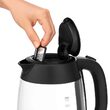 Fierbator electric cordless, Sticla 1.7l, putere 2200 W, cana gradata, lumina led