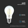 Bec led E27, forma A60, filament dimabil, 8W, 3000K Alb cald