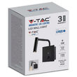Veioza de perete, 3 W, lumina calda 3000K, Aluminiu, 180 lm, 90 x 60 x 30 mm, Negru