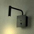 Veioza de perete, 3 W, lumina calda 3000K, Aluminiu, 180 lm, 90 x 60 x 30 mm, Negru