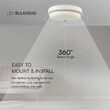 Plafoniera led, Interior/Exterior IP54, 4000K, 2500 lm, 24 W, dimensiune 195 x 38 mm, Alba, Rotunda