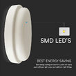 Plafoniera led, Interior/Exterior IP54, 4000K, 2500 lm, 24 W, dimensiune 195 x 38 mm, Alba, Rotunda
