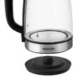 Fierbator electric cordless, Sticla 2l, putere 2200 W, cana gradata, iluminare colorata