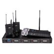 Statie cu 4 microfoane, 2 de mana si 2 lavaliera, 100 de canale, Antena incorporata, banda UHF