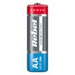 Set 4 baterii alcalin, Rebel, in blister, 1.5 V, AA