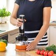 Blender de mana 800 W, 2 viteze, cutite inox, 700 ml, tocare, zdrobire, tel