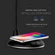 Lampa de birou Smart, incarcare inductiva telefon, 5W, 400 lm, Negru, Material carcasa ABS si aluminiu, 143 x 127 x 310 mm