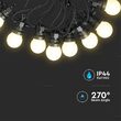 Ghirlanda luminoasa cu 20 becuri led, E27, Alb Cald 3000K, 10W, 960 lm, IP44, lungime 10 m
