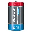 Set 2 baterii superalcaline Rebel Extreme, marime D (R20), 1.5V