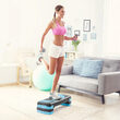 Stepper aerobic, 3 niveluri, 78 x 23 cm, Tampoane anti-alunecare din cauciuc, Negru/Albastru