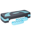Stepper aerobic, 3 niveluri, 78 x 23 cm, Tampoane anti-alunecare din cauciuc, Negru/Albastru