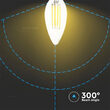 Bec led cu filament, tip lumanare, E14, Dimabil, 4W, 3000K