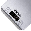 Cantar de bucatarie ultra subtire, Mesko Inox, Ecran LCD, 1g-5kg, Baterie 2 x AA, Argintiu