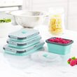 Set 4 caserole silicon, Teesa, depozitare, congelare, încălzire la cuptorul cu microunde